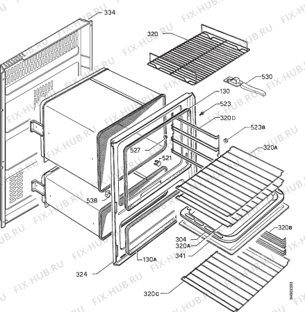 Взрыв-схема плиты (духовки) Zanussi ZMD905W - Схема узла Housing 001