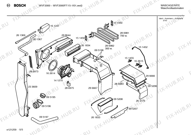 Схема №1 WVF2000FF с изображением Панель управления для стиралки Bosch 00297259