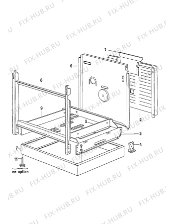 Взрыв-схема плиты (духовки) Electrolux EK6403/1 - Схема узла Internal panels