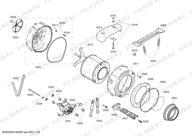 Схема №1 WM08E0R0TI Siemens IQ100 6.2kg с изображением Кабель для стиралки Siemens 00657072