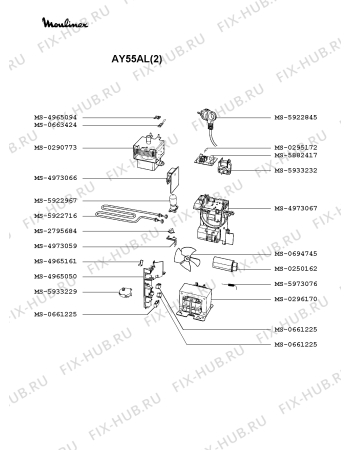 Взрыв-схема микроволновой печи Moulinex AY55AL(2) - Схема узла FP002078.7P2