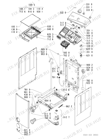 Схема №1 AWV 650/M с изображением Микропереключатель для стиралки Whirlpool 481228210233