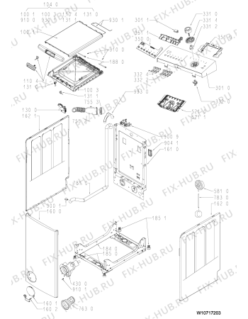 Схема №1 LTE 7010 с изображением Модуль (плата) для стиральной машины Whirlpool 481010579935