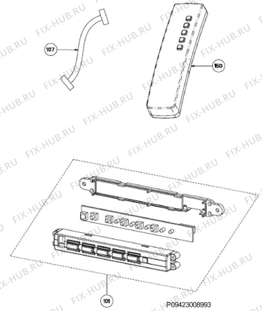 Взрыв-схема вытяжки Aeg Electrolux X79283MG0 - Схема узла Section 2