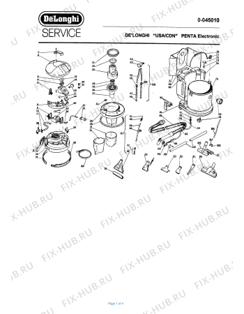 Схема №1 PENTA Electronic с изображением Наставление для мини-пылесоса DELONGHI VT307908