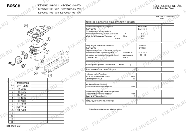 Взрыв-схема холодильника Bosch KSV25601 - Схема узла 03