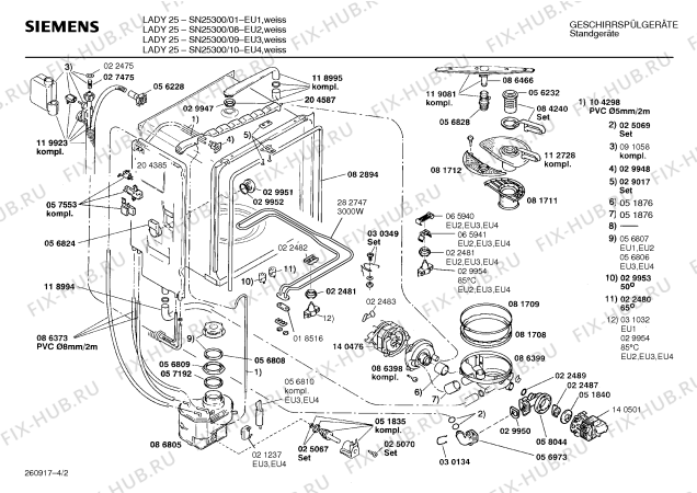 Схема №1 SN25300 с изображением Панель для электропосудомоечной машины Siemens 00283019