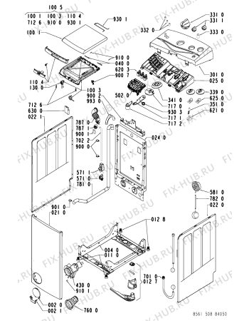 Схема №1 AWT 5085 с изображением Декоративная панель для стиральной машины Whirlpool 481245213944