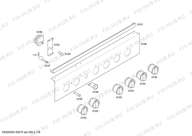 Схема №1 HSC66K41EQ P3 BCO 56 PS GE 220V с изображением Панель управления для духового шкафа Bosch 00642468