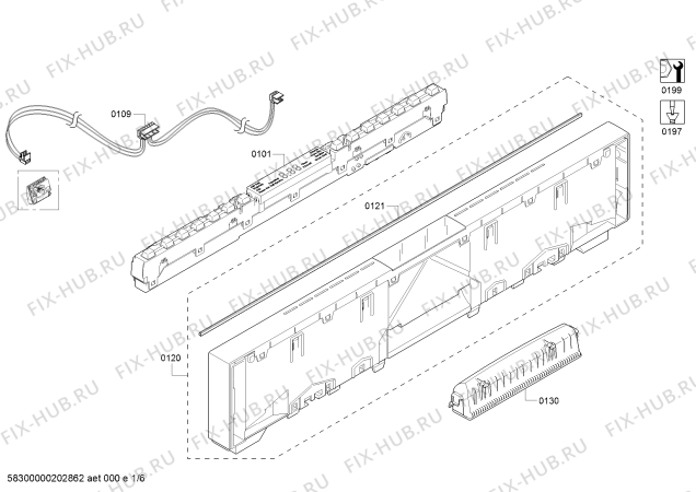 Схема №1 SHV88PW53N, SuperSilencePlus 40dbA с изображением Планка для посудомойки Bosch 00744916