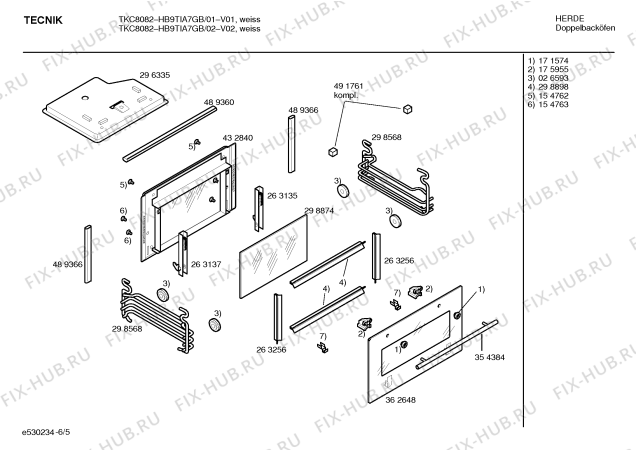 Схема №2 HB9TIA7GB TKC8082 с изображением Фронтальное стекло для электропечи Bosch 00362648