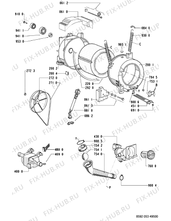 Схема №1 AWO 8123 с изображением Обшивка для стиралки Whirlpool 481245215388