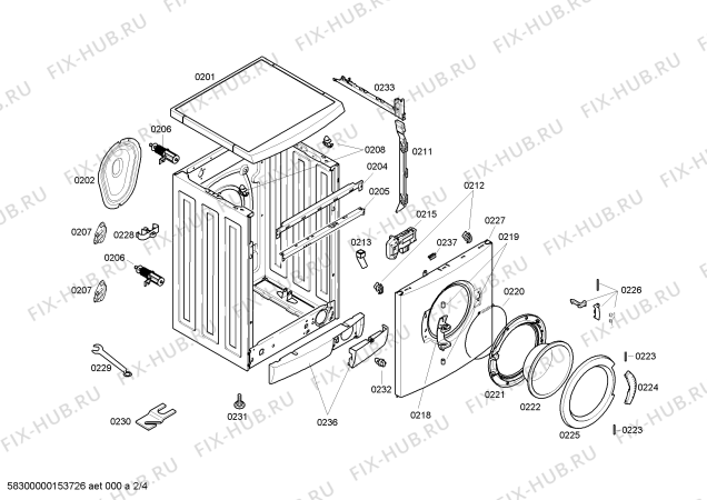 Схема №1 WAE24462AU с изображением Вставка для стиральной машины Bosch 00622583