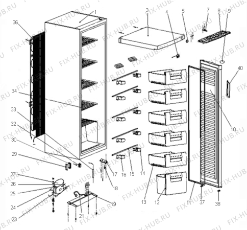 Схема №1 KF4151AW (339138, ZOS19263) с изображением Декоративная панель для холодильника Gorenje 355475