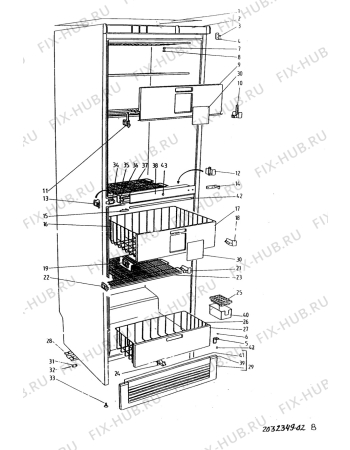 Взрыв-схема холодильника Upo UPP330E - Схема узла C10 Cabinet/Interior