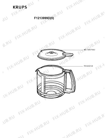 Взрыв-схема кофеварки (кофемашины) Krups F1213999D(0) - Схема узла KP001442.0P2