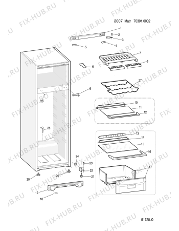 Взрыв-схема холодильника Hotpoint-Ariston BMTM1722VFHA (F054326) - Схема узла