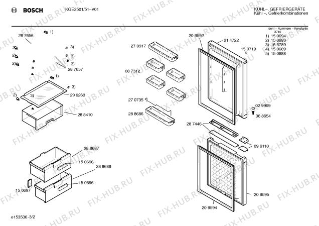 Схема №1 KGE2501 с изображением Инструкция по эксплуатации для холодильной камеры Bosch 00526277