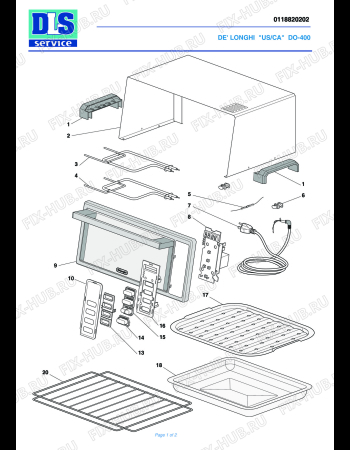 Схема №1 DO400 с изображением Обшивка для плиты (духовки) DELONGHI 5911810041