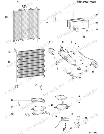 Взрыв-схема холодильника Ariston EMF235XEU (F017625) - Схема узла