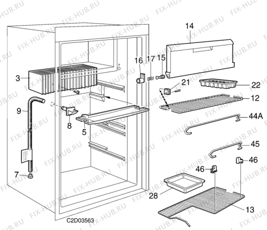 Взрыв-схема холодильника Electrolux RM2453 - Схема узла C20 Interior D