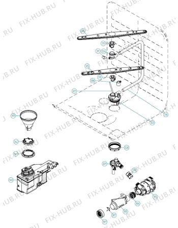 Схема №2 DM730 SE   -White Bi Soft (900001388, DW70.3) с изображением Панель для электропосудомоечной машины Gorenje 343005