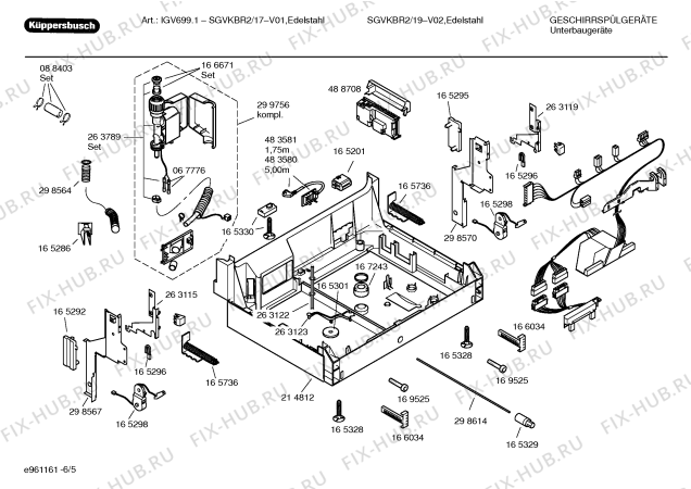 Взрыв-схема посудомоечной машины Kueppersbusch SGVKBR2 IGV699.1 - Схема узла 05
