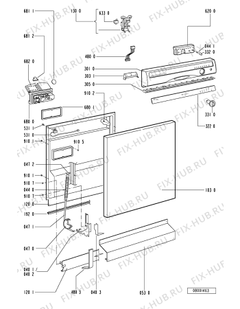 Схема №1 ADP 951/3 WH с изображением Всякое для посудомойки Whirlpool 481245370215