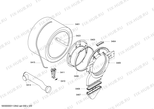 Схема №1 CWA4V100FG с изображением Панель управления для сушилки Bosch 00449583