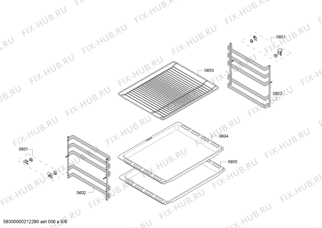 Взрыв-схема плиты (духовки) Bosch HKA090150 - Схема узла 06
