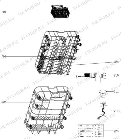 Взрыв-схема посудомоечной машины Gorenje GV51011 (566906, WQP12-7712L) - Схема узла 07