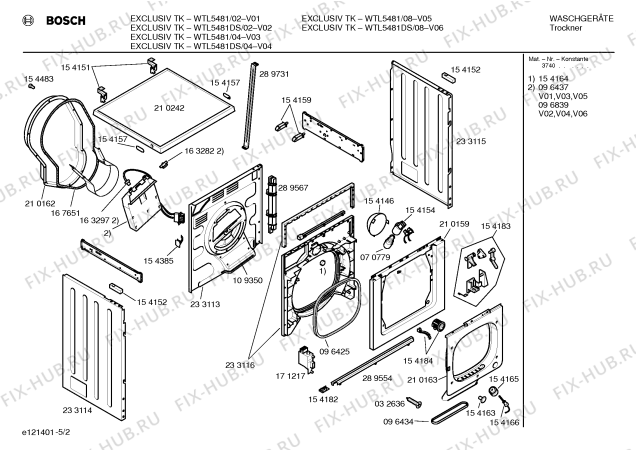 Схема №2 WTL5481DS EXCLUSIV TK с изображением Вкладыш в панель для электросушки Bosch 00290073