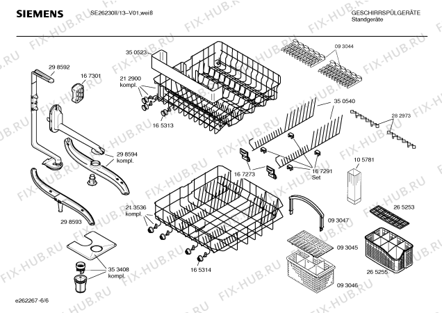 Схема №1 SE26230II Silencia с изображением Передняя панель для посудомоечной машины Siemens 00350997
