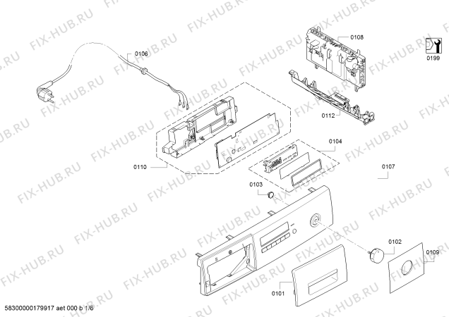 Схема №1 WTB86200TC с изображением Панель управления для сушилки Bosch 11002367