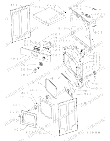 Схема №1 TRAD 2580 с изображением Декоративная панель для стиралки Whirlpool 481010542224