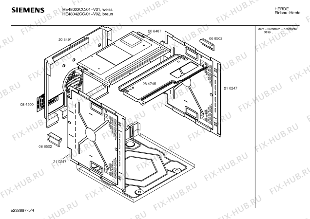 Схема №1 HE48052CC с изображением Инструкция по эксплуатации для плиты (духовки) Siemens 00522798