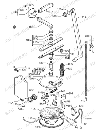 Взрыв-схема посудомоечной машины Privileg 013649_1032 - Схема узла Hydraulic System 272