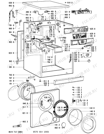 Схема №1 AWM 8149-NL с изображением Декоративная панель для стиралки Whirlpool 481245212566