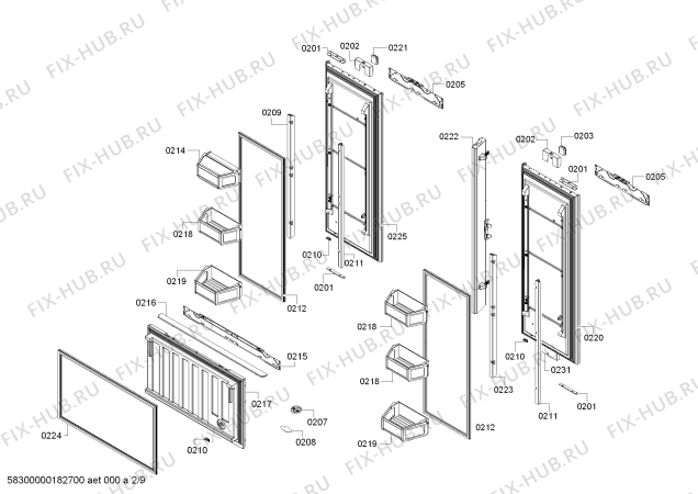 Схема №3 CIB30M1ER1 с изображением Панель для холодильника Bosch 11021907