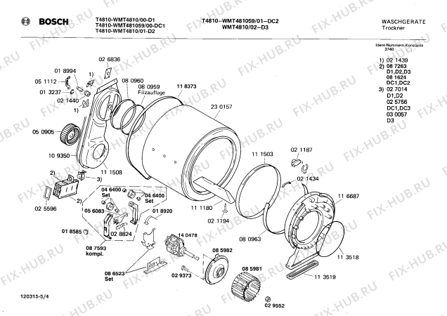 Взрыв-схема сушильной машины Bosch WMT4810 - Схема узла 04