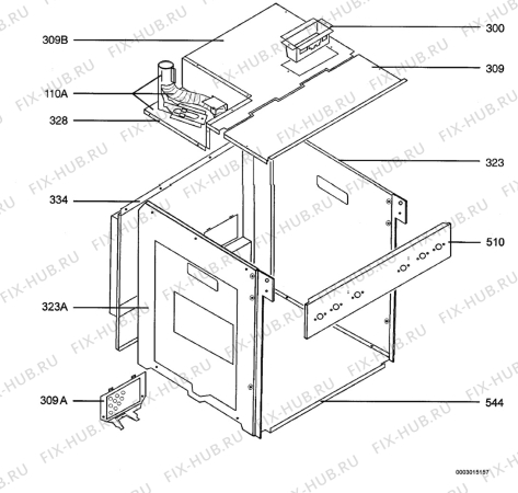 Взрыв-схема плиты (духовки) Aeg Electrolux E4000-7-LG - Схема узла Housing 001