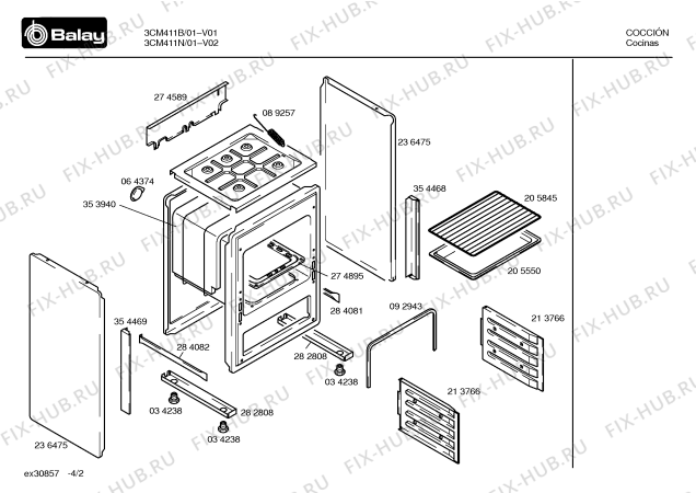 Схема №1 3CM411N с изображением Столешница для плиты (духовки) Bosch 00217033