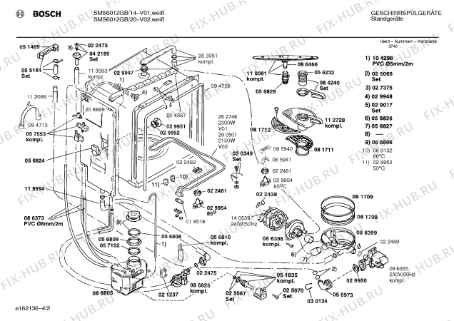 Схема №1 SMS6012GB с изображением Панель для электропосудомоечной машины Bosch 00295074