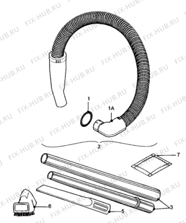 Взрыв-схема пылесоса Electrolux Z1540 AIRCLEAN - Схема узла Hose