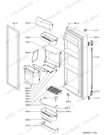 Схема №2 WSC5553L A+N с изображением Дверка для холодильной камеры Whirlpool 480132101425