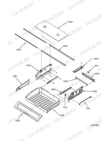 Схема №2 AB2526PEKW с изображением Дверь для холодильной камеры Whirlpool 480132102615