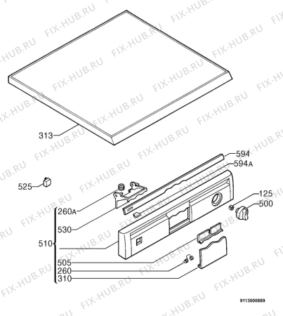 Взрыв-схема посудомоечной машины Zanussi DWS909W - Схема узла Command panel 037