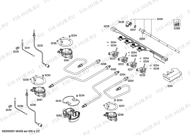 Взрыв-схема плиты (духовки) Bosch POH616B10E ENC.POH616B10E 3G+1W BO T60R/2010 - Схема узла 02