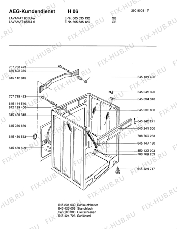Взрыв-схема стиральной машины Aeg LAV855U W - Схема узла Housing 001