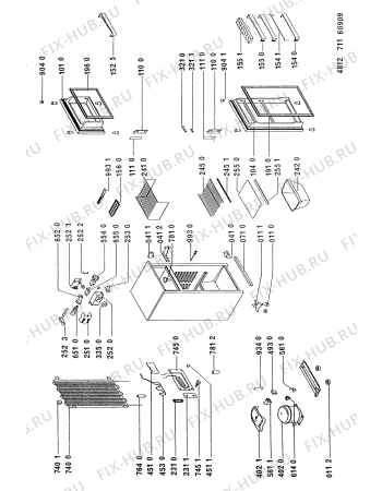 Схема №1 ARL 009 NE W с изображением Обшивка для холодильной камеры Whirlpool 481946088524
